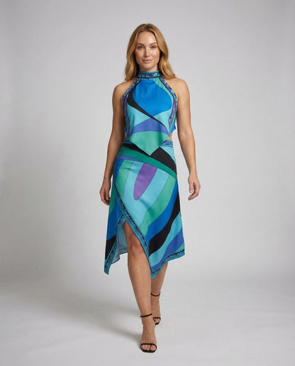 Damen Wickelkleid Asymmetrisch Chiffon - Norvielle