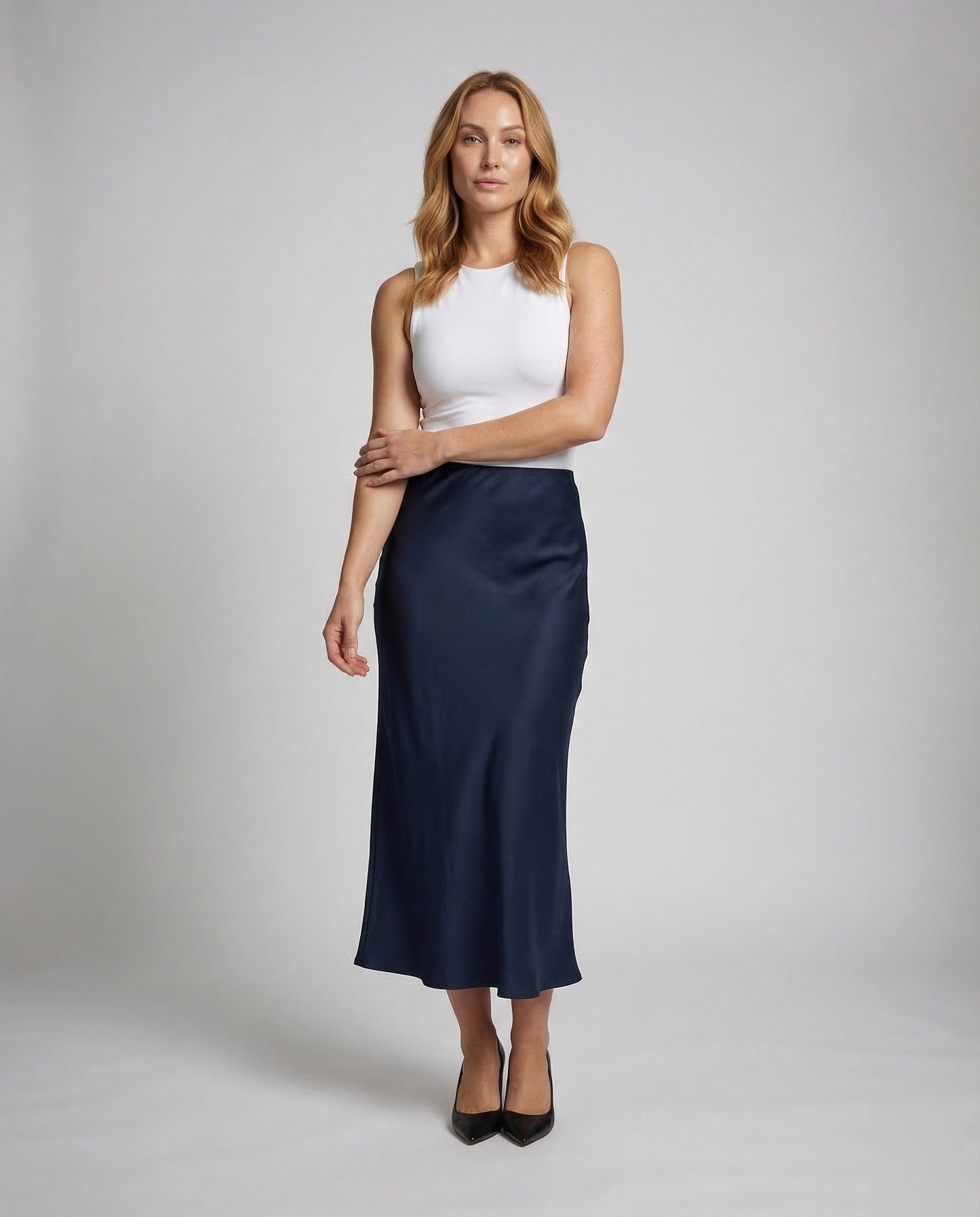 Damen Maxirock Satin - Norvielle
