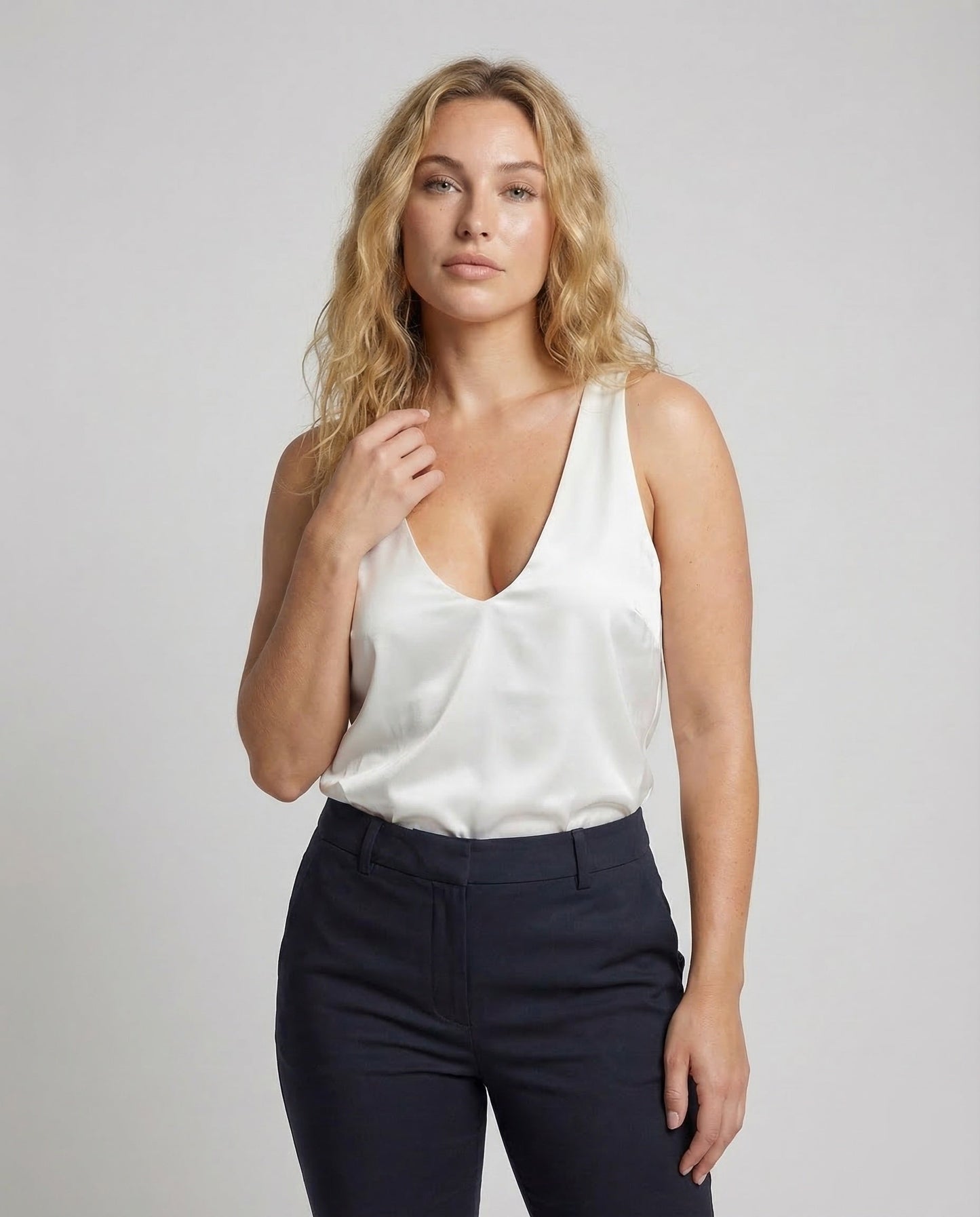Damen Camisole Glänzend V-Ausschnitt - Norvielle