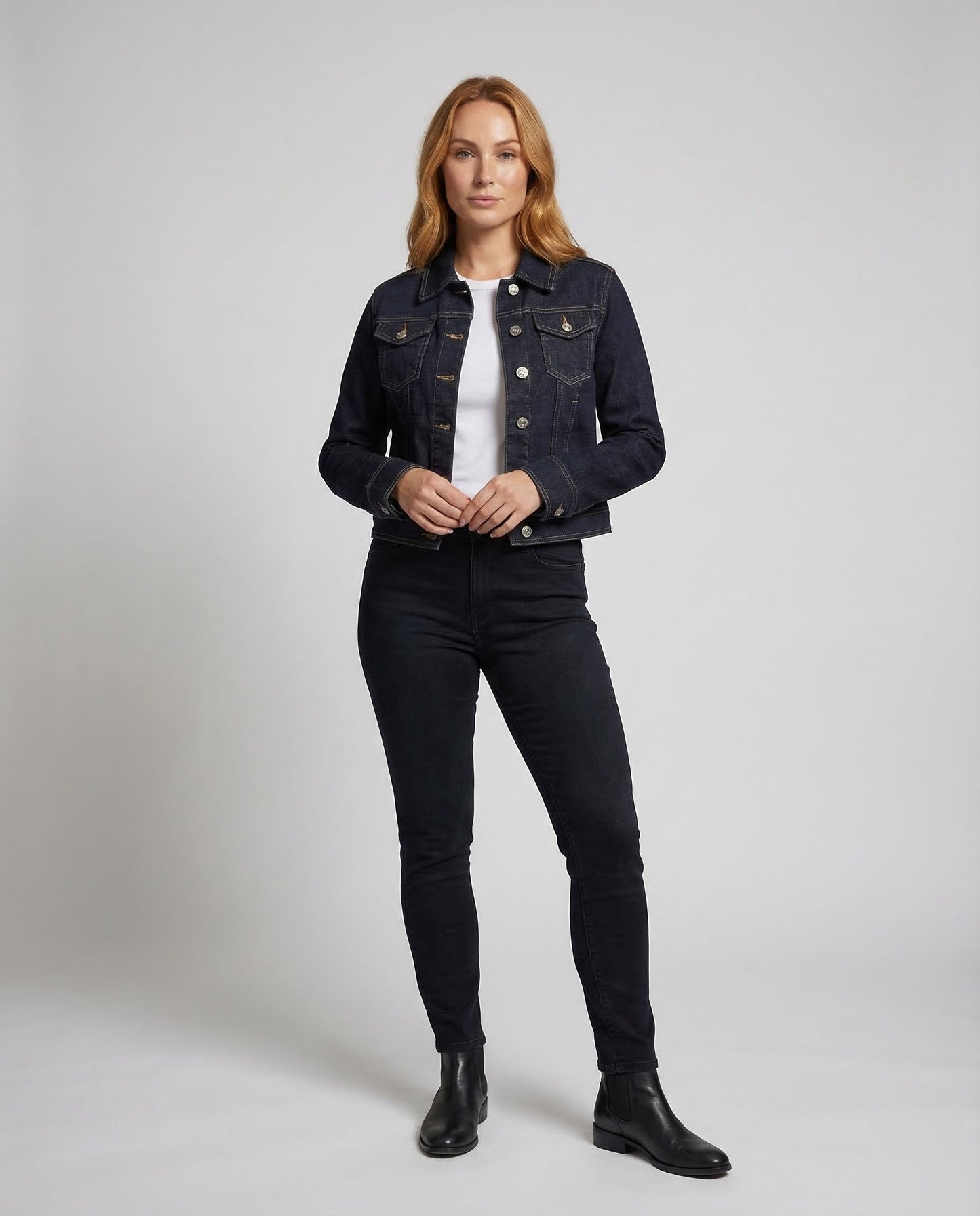 Damen Box-Jeansjacke Kurz - Norvielle