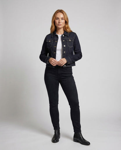 Damen Box-Jeansjacke Kurz - Norvielle