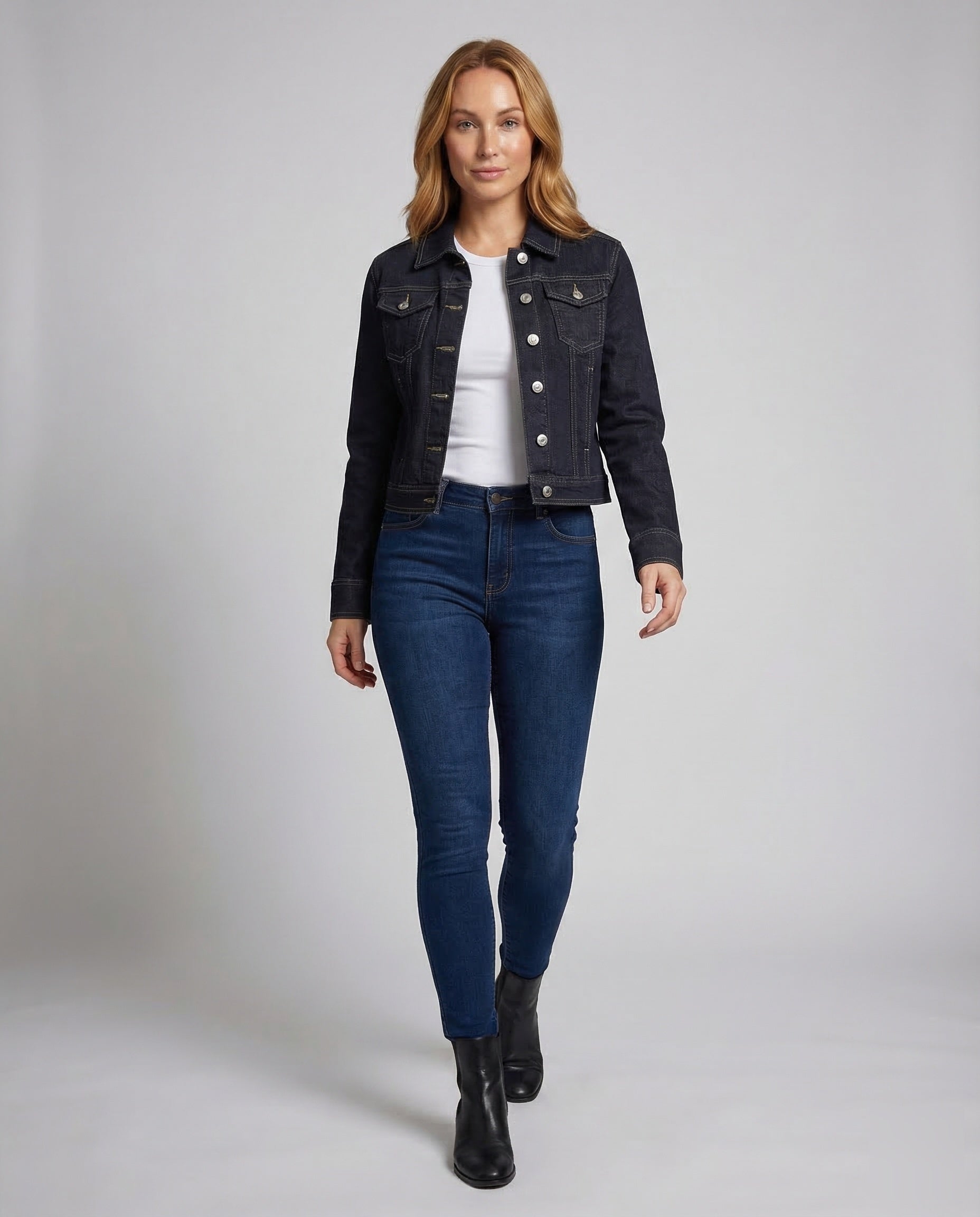 Damen Truckerjacke Jeans Kurz - Norvielle