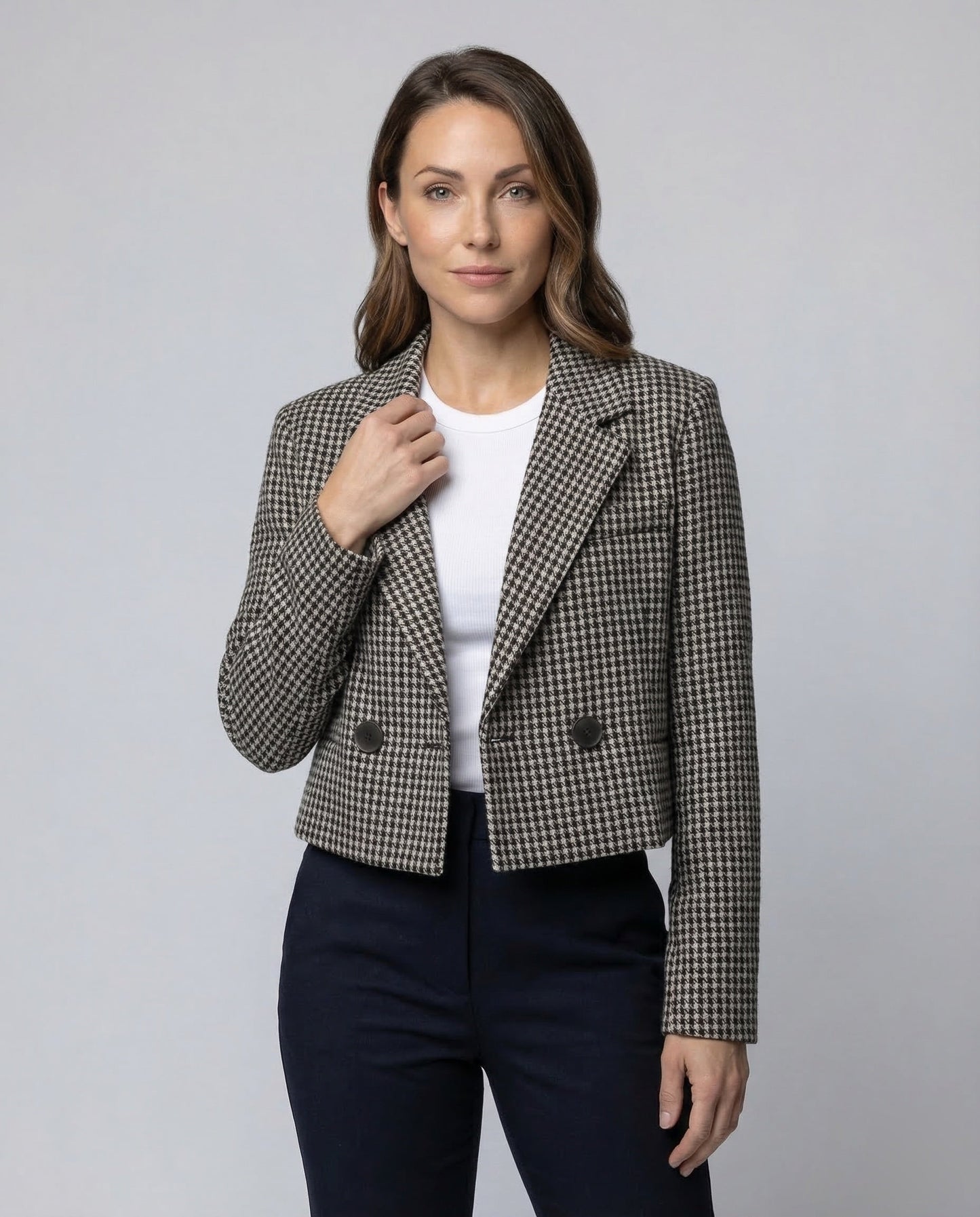Damen Blazer Kurz Hahnentritt - Norvielle