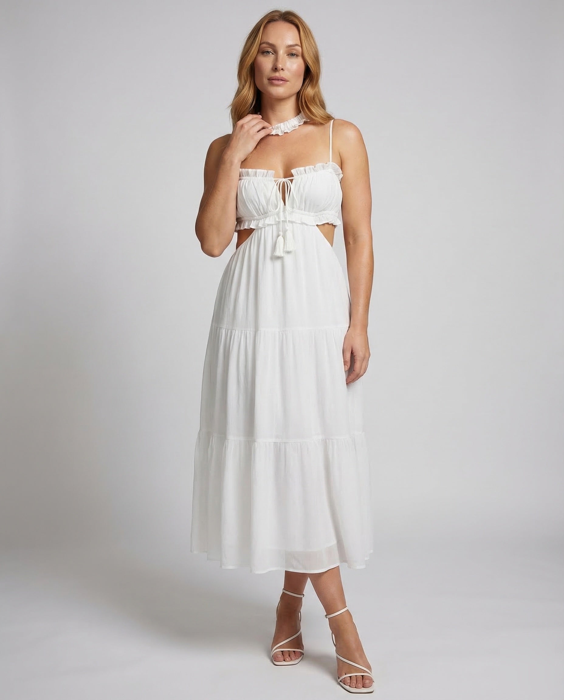 Damen Maxikleid mit Cut-Out-Details - Norvielle