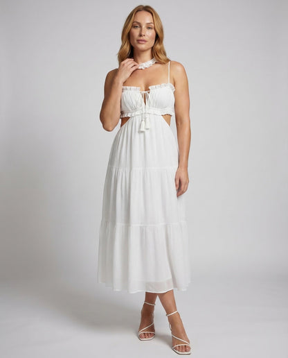 Damen Maxikleid mit Cut-Out-Details - Norvielle