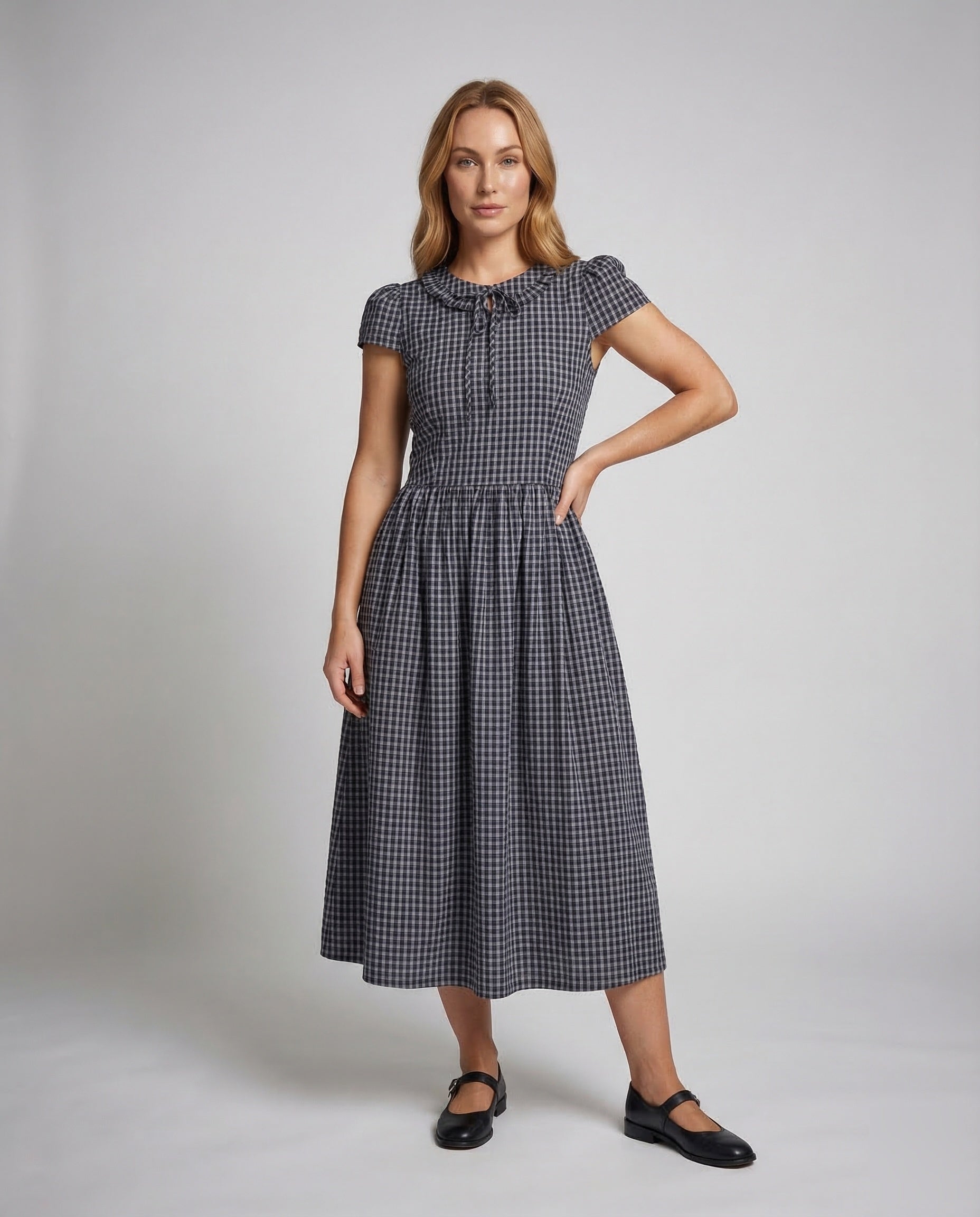 Damen Retro Midikleid Vichy-Muster - Norvielle