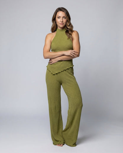 Damen Ripp Palazzo Set - Norvielle