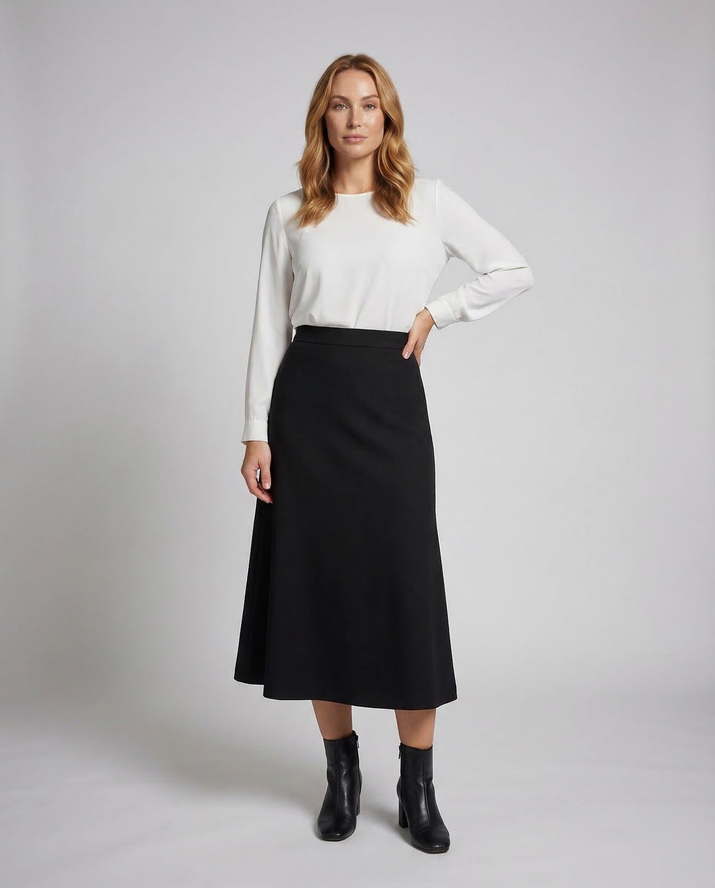Damen Midirock aus Crepe A-Linie - Norvielle