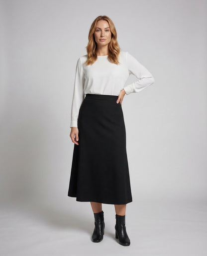 Damen Midirock aus Crepe A-Linie - Norvielle