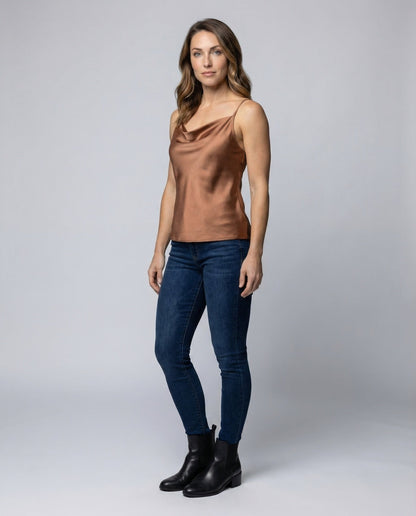 Damen Satin Spaghettiträger - Norvielle