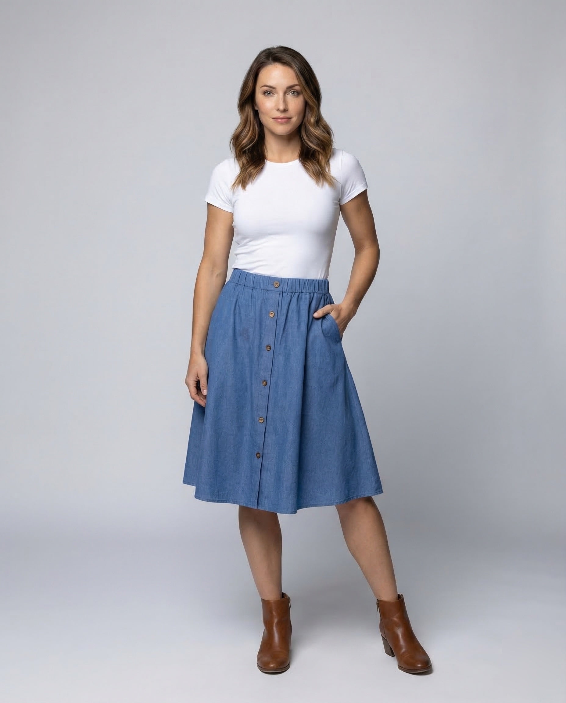 Damen Jeansrock A-Linie - Norvielle