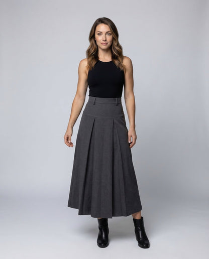 Damen Maxi Plisseerock Kellerfalten - Norvielle