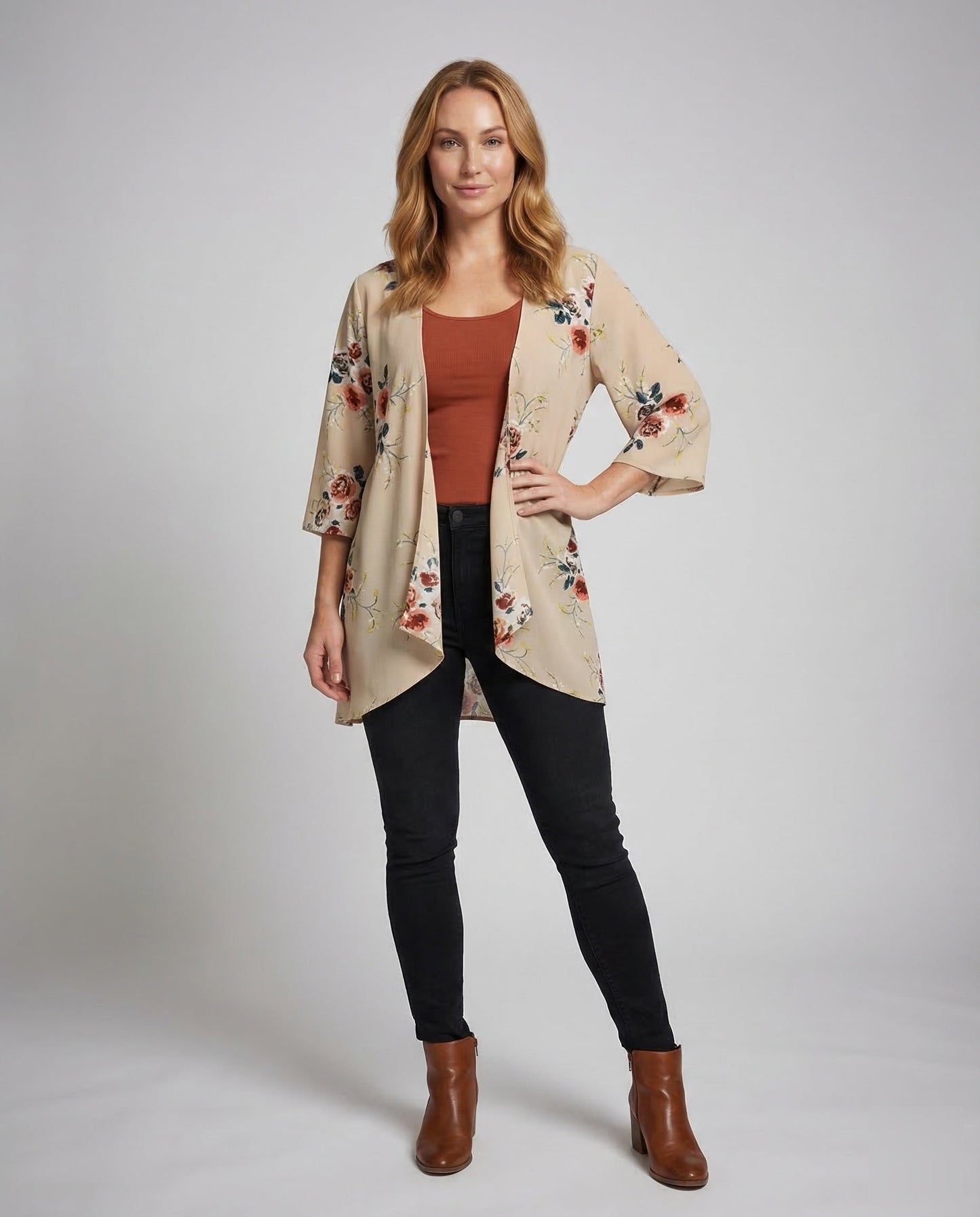 Damen Kimono Cardigan Blumenmuster - Norvielle