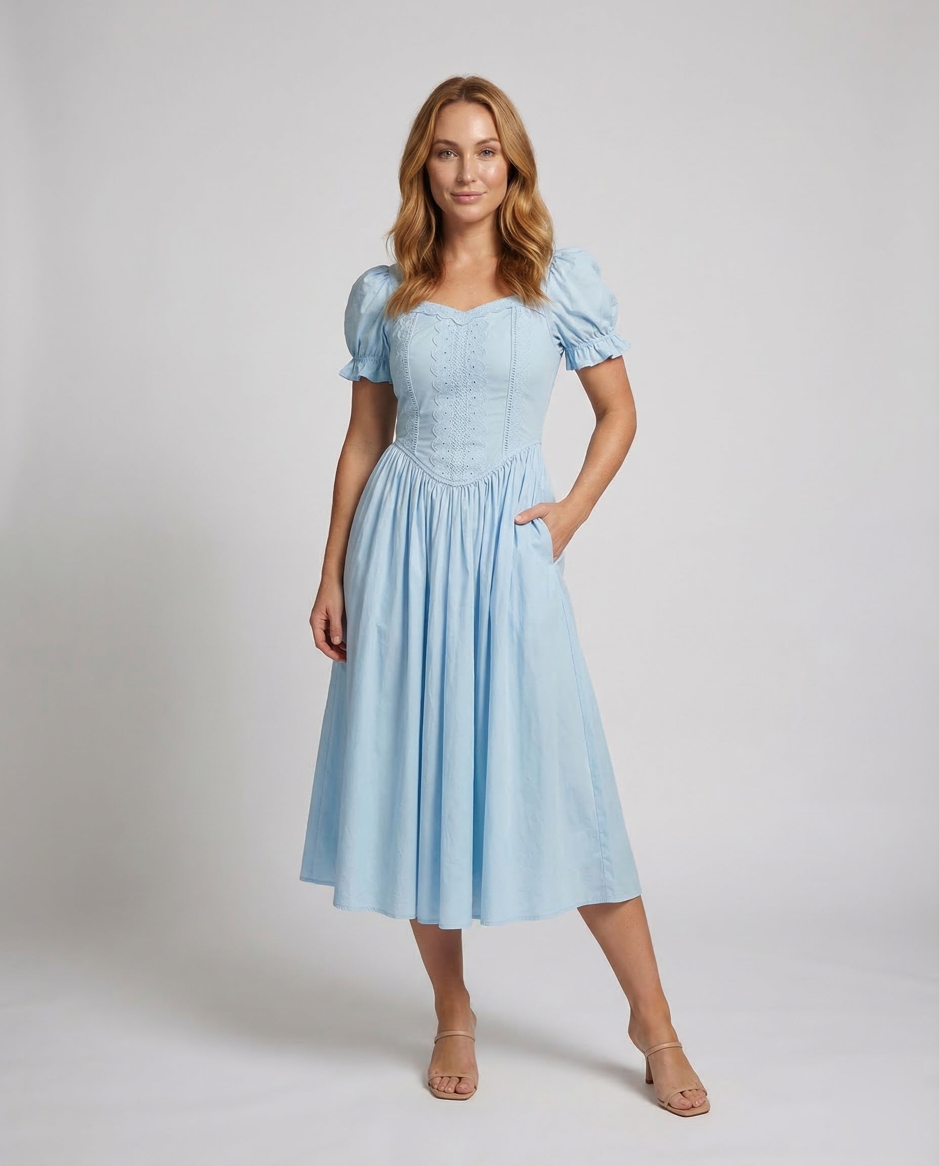 Damen Midikleid mit Korsage Romantisch - Norvielle