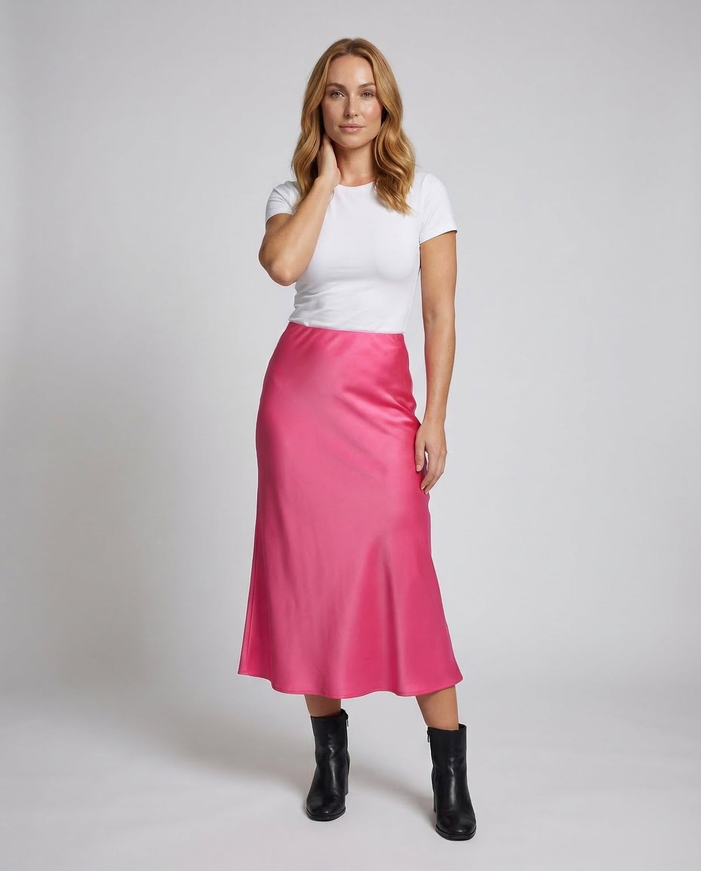 Damen A-Linie Midirock aus Viskose - Norvielle