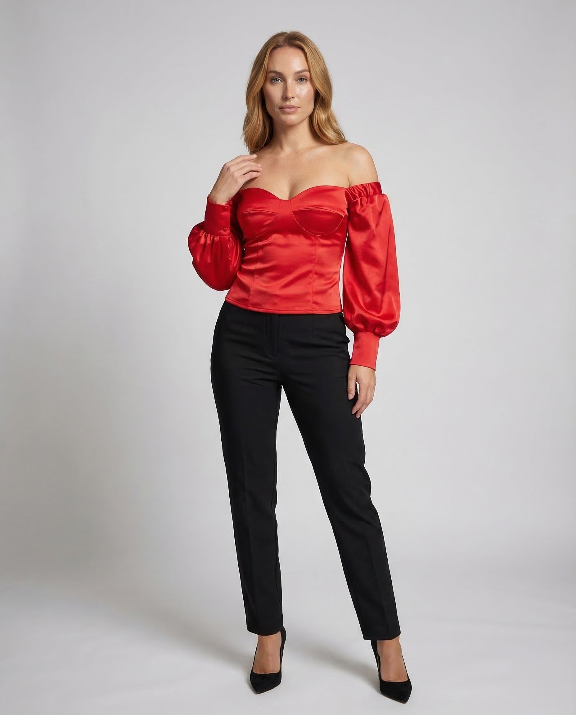 Damen Bustier mit Ballonärmeln - Norvielle
