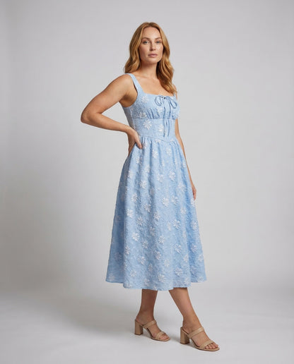 Damen Midikleid mit Korsage Jacquard - Norvielle