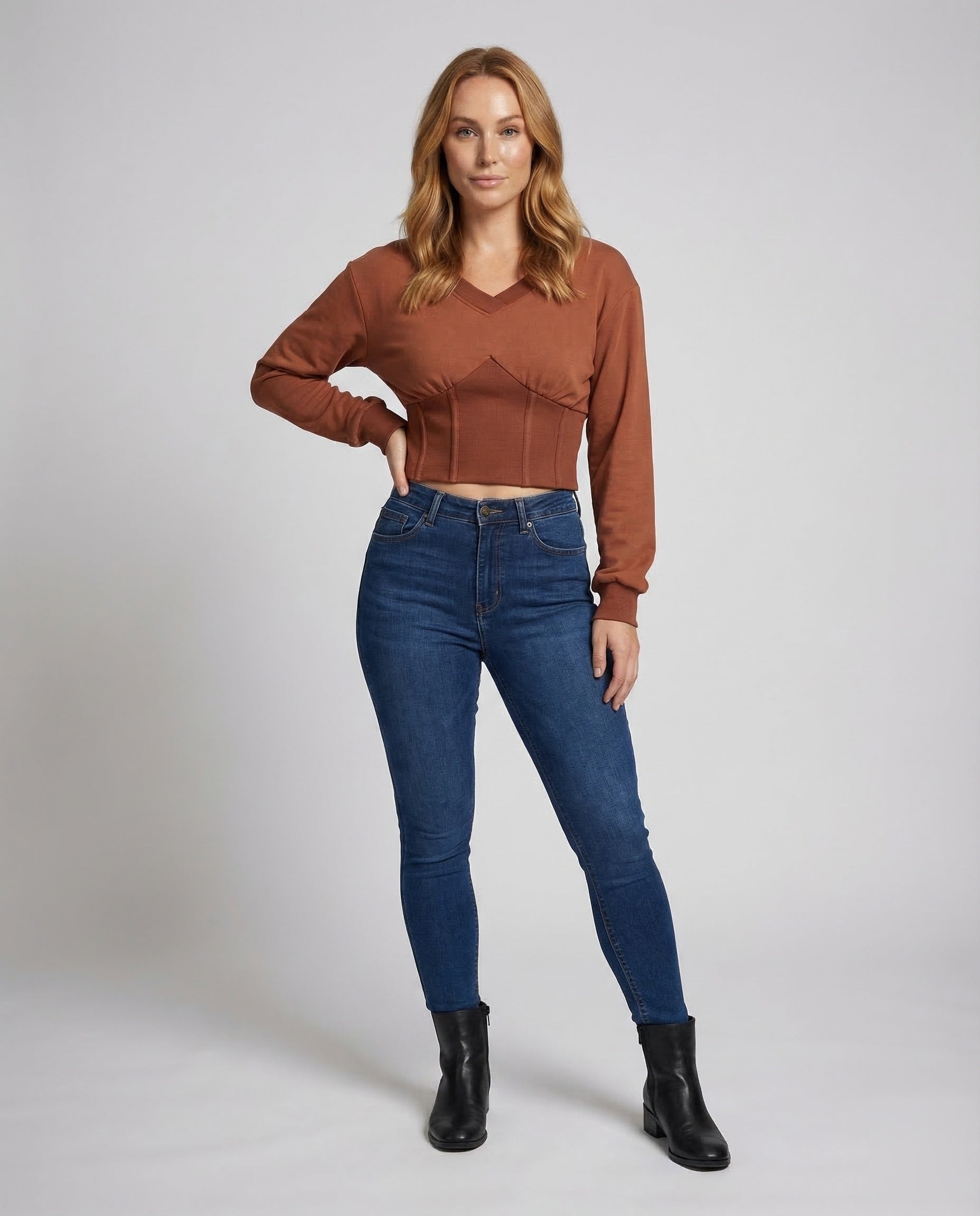 Damen Sweatshirt mit Korsage - Norvielle