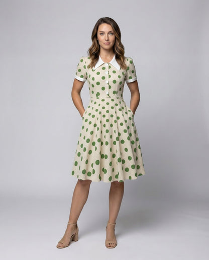 Damen Tellerkleid Vintage-Stil - Norvielle