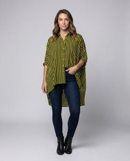 Damen Oversize Tunika Gestreift - Norvielle