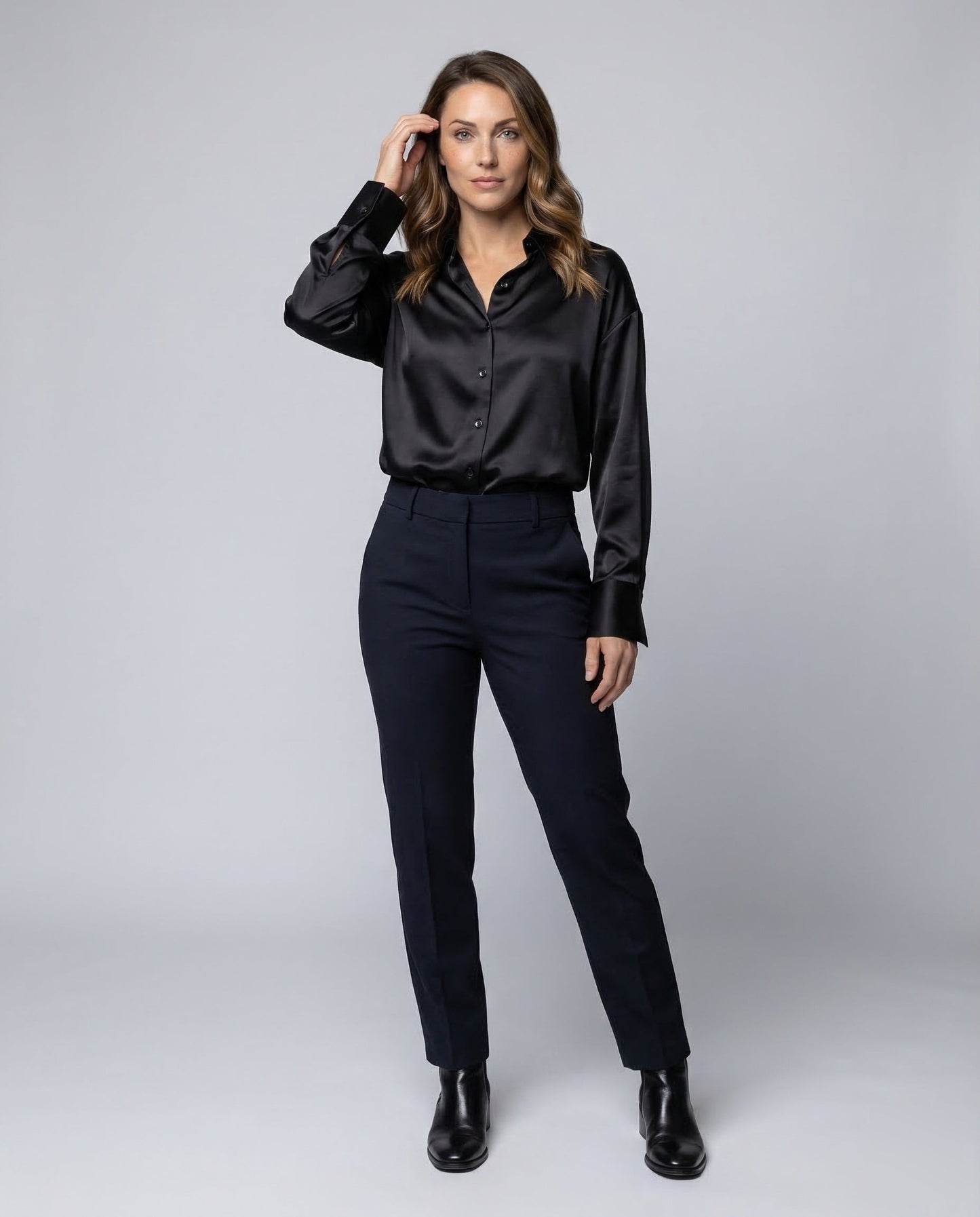 Damen Satin Bluse Weit - Norvielle