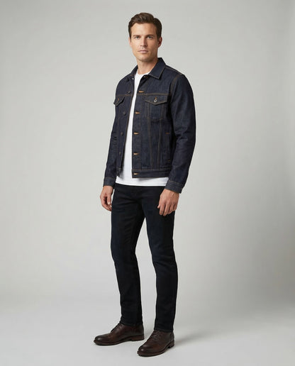 Herren Jeansjacke Trucker Denim Blau - Norvielle