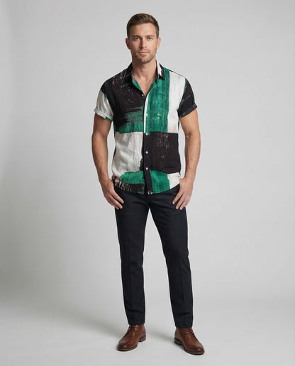 Herren Sommerhemd mit buntem Print - Norvielle
