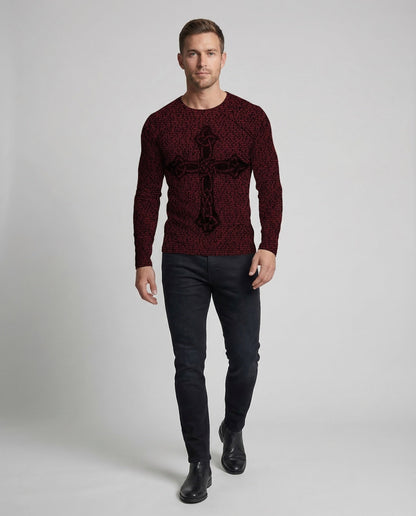 Herren Langarmshirt mit Print - Norvielle