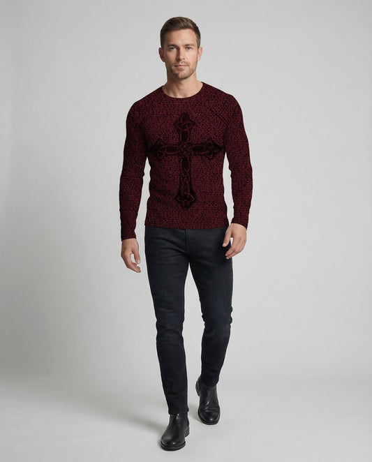 Herren Langarmshirt mit Print - Norvielle