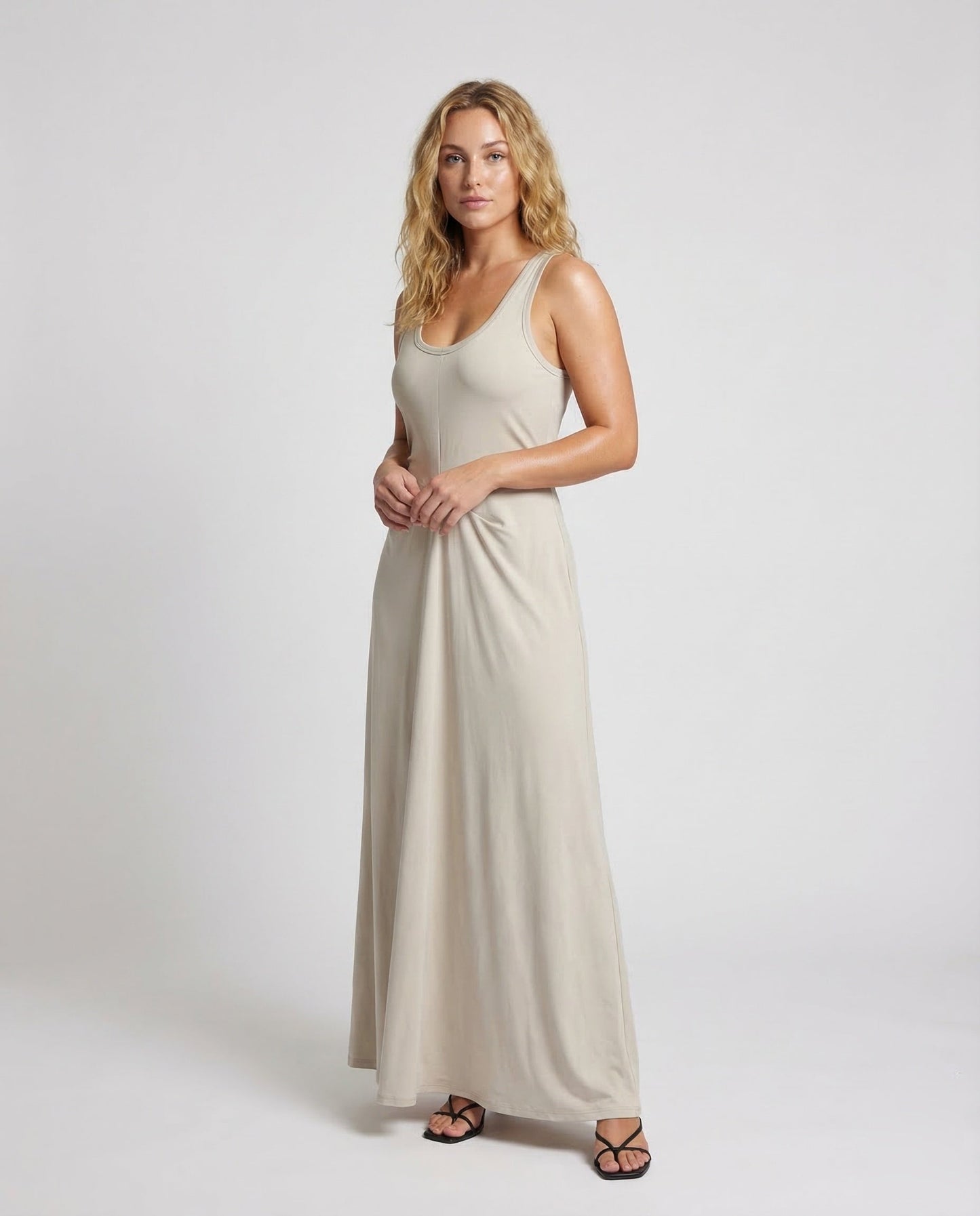 Damen Maxikleid Ärmellos Jersey - Norvielle