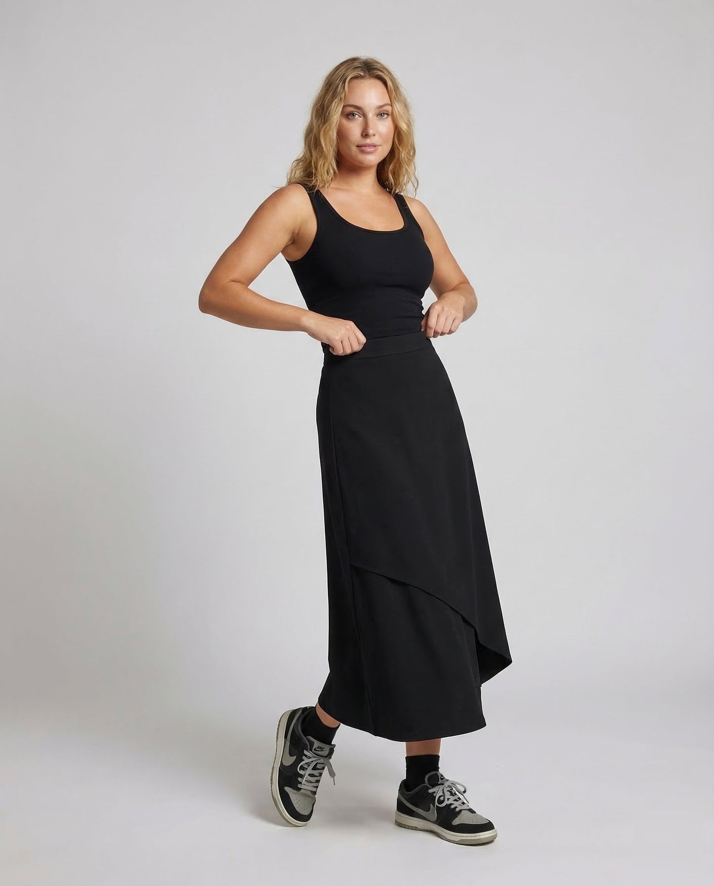Damen Asymmetrischer Midirock - Norvielle