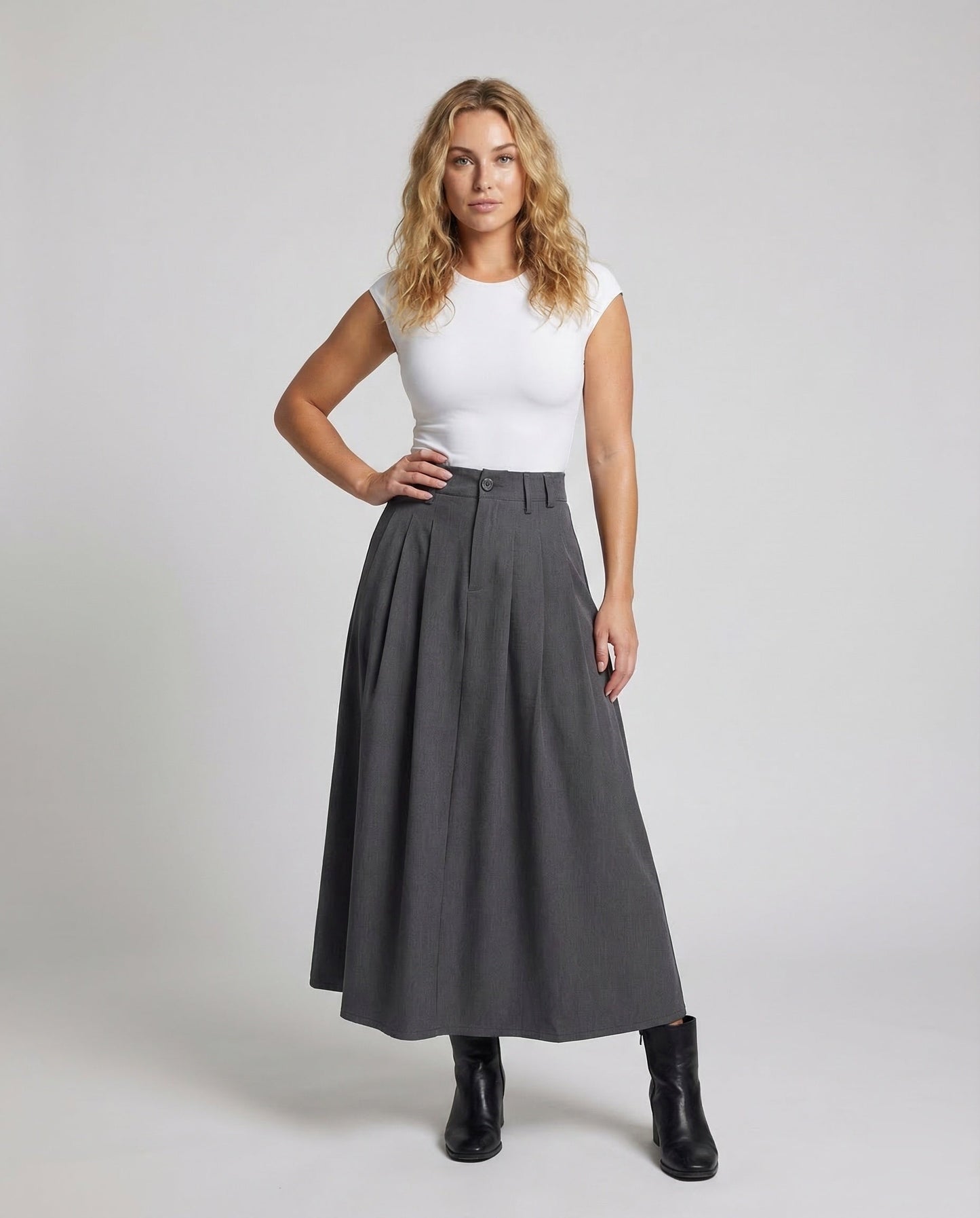 Damen A-Linie Maxirock High Waist - Norvielle
