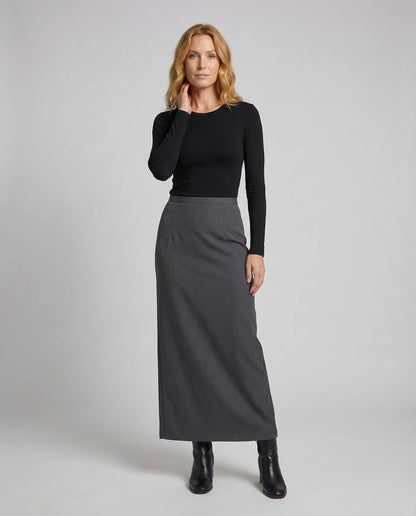 Damen Maxirock mit Schlitz Elegant Schwarz - Norvielle