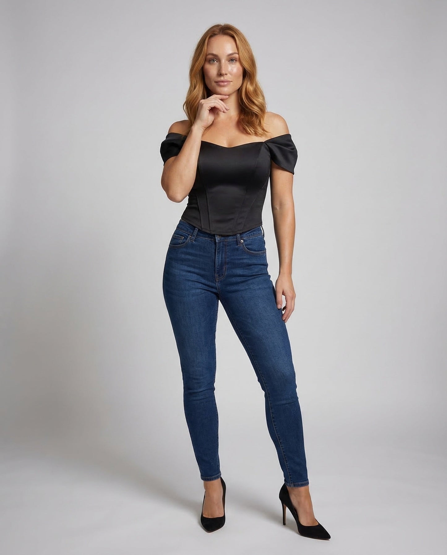 Damen Off-Shoulder- Mieder Oberteil - Norvielle