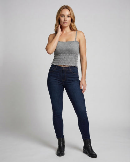 Damen Gesmoktes Oberteil Crop - Norvielle
