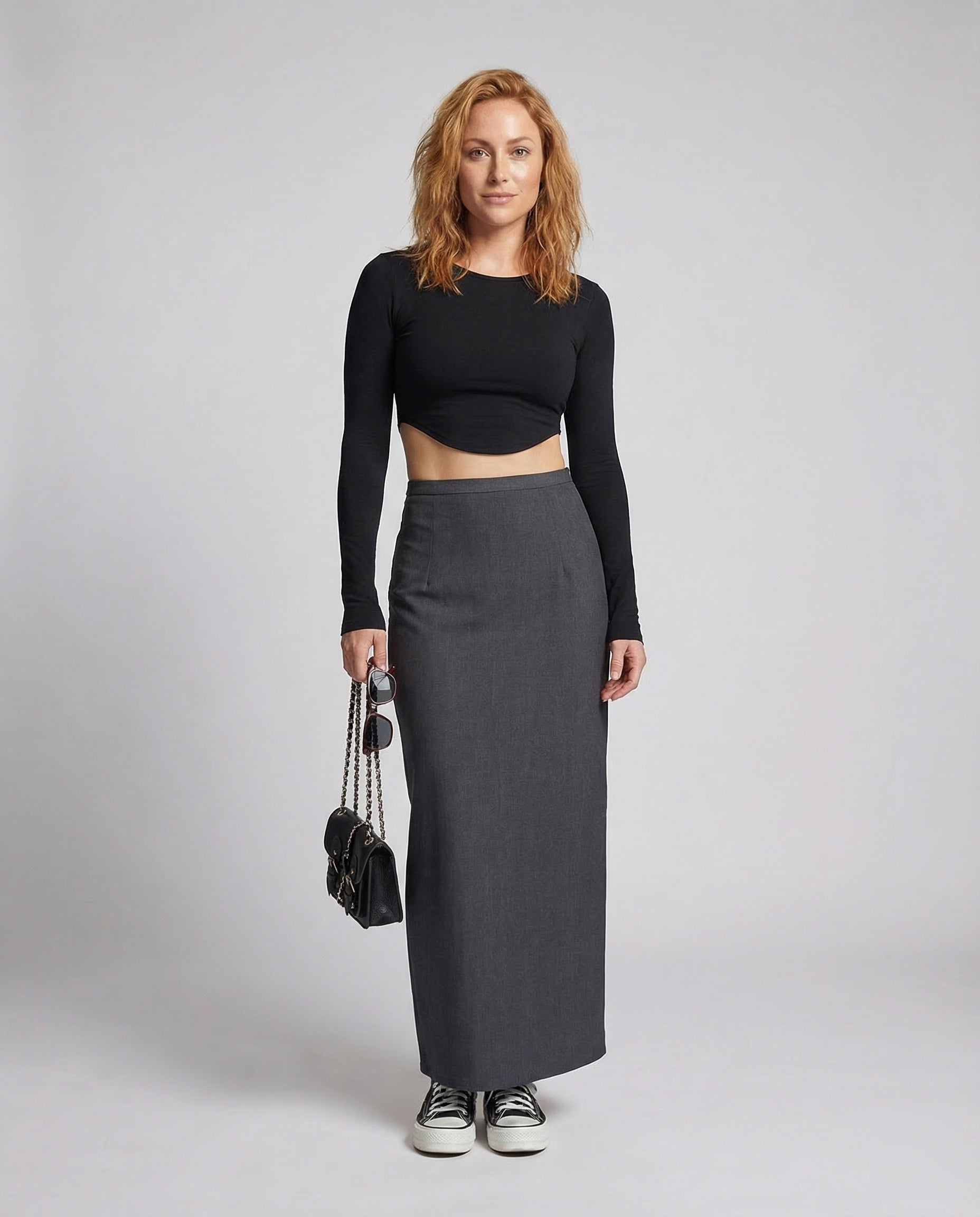 Damen Maxirock aus Twill mit Schlitz - Norvielle