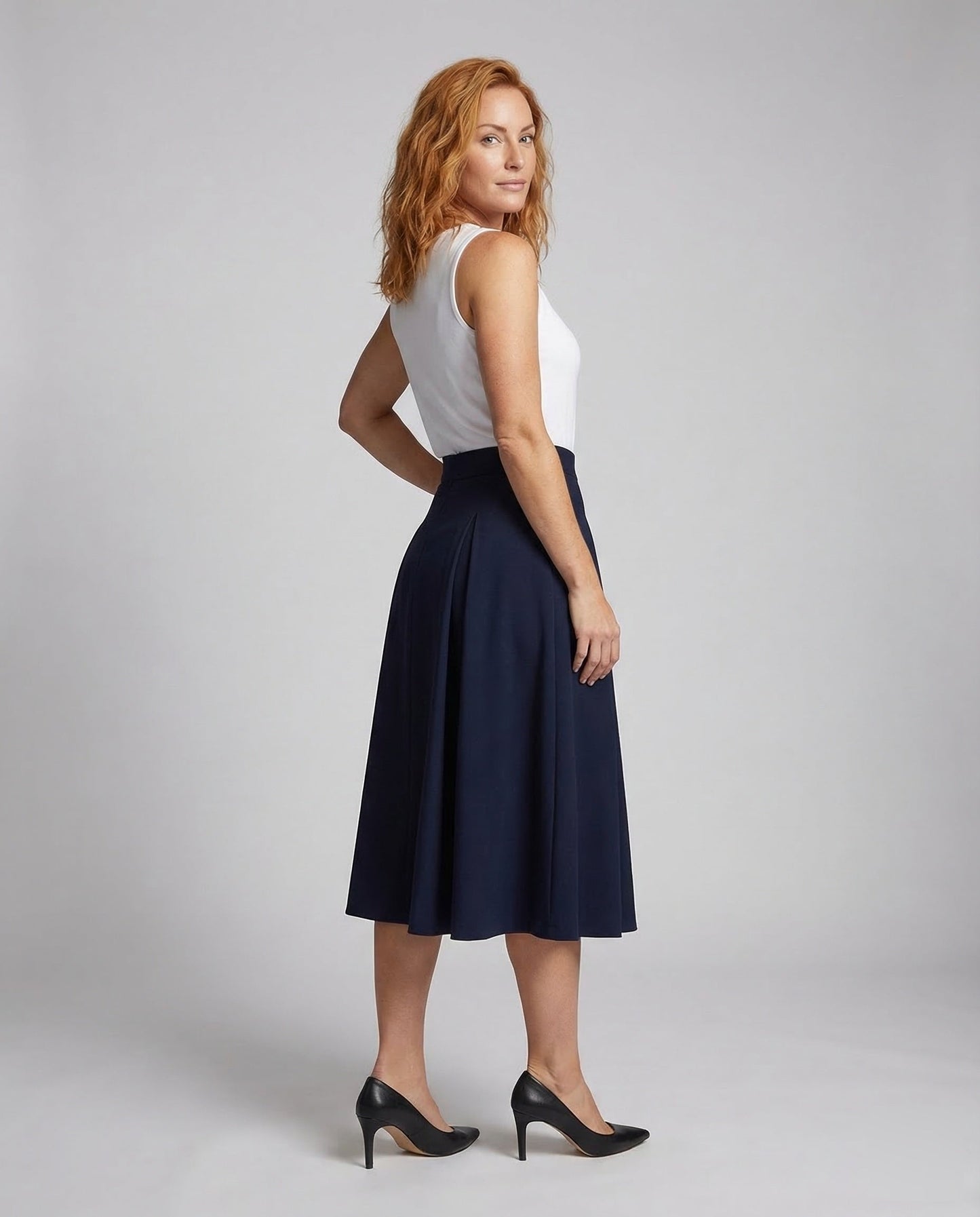 Damen Midirock mit Kellerfalten - Norvielle