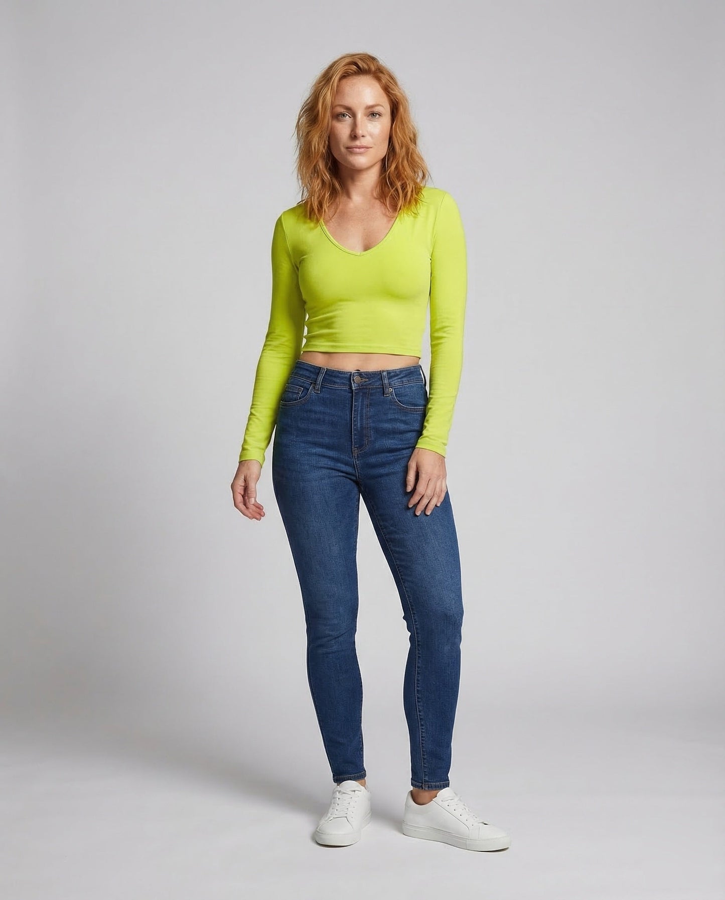 Damen Langarmshirt V-Ausschnitt - Norvielle