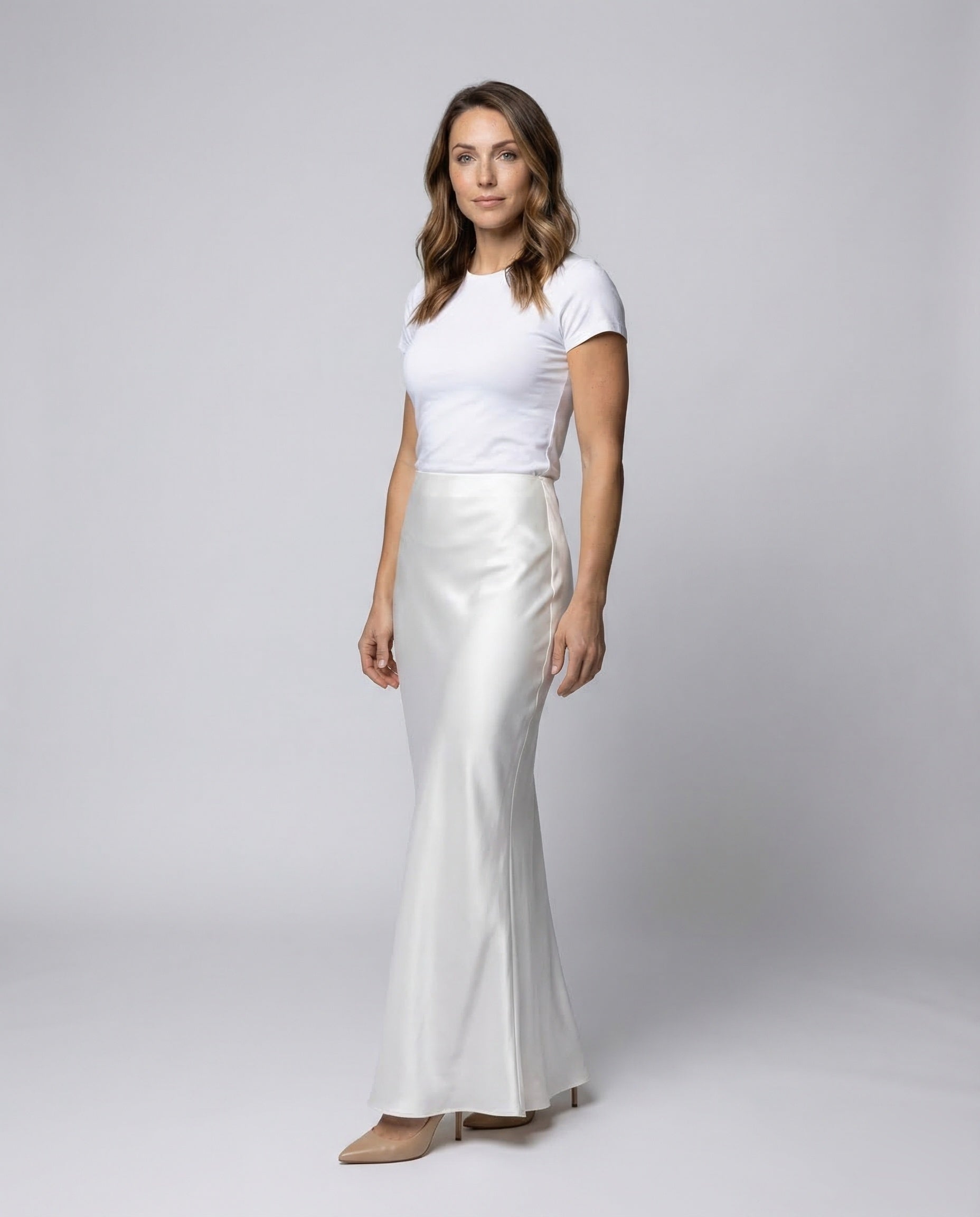 Damen Satin Unterrock Lang - Norvielle