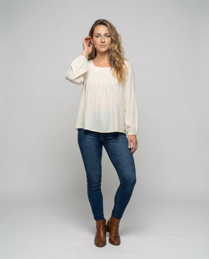 Damen Bluse mit Plissee Vorderseite - Norvielle
