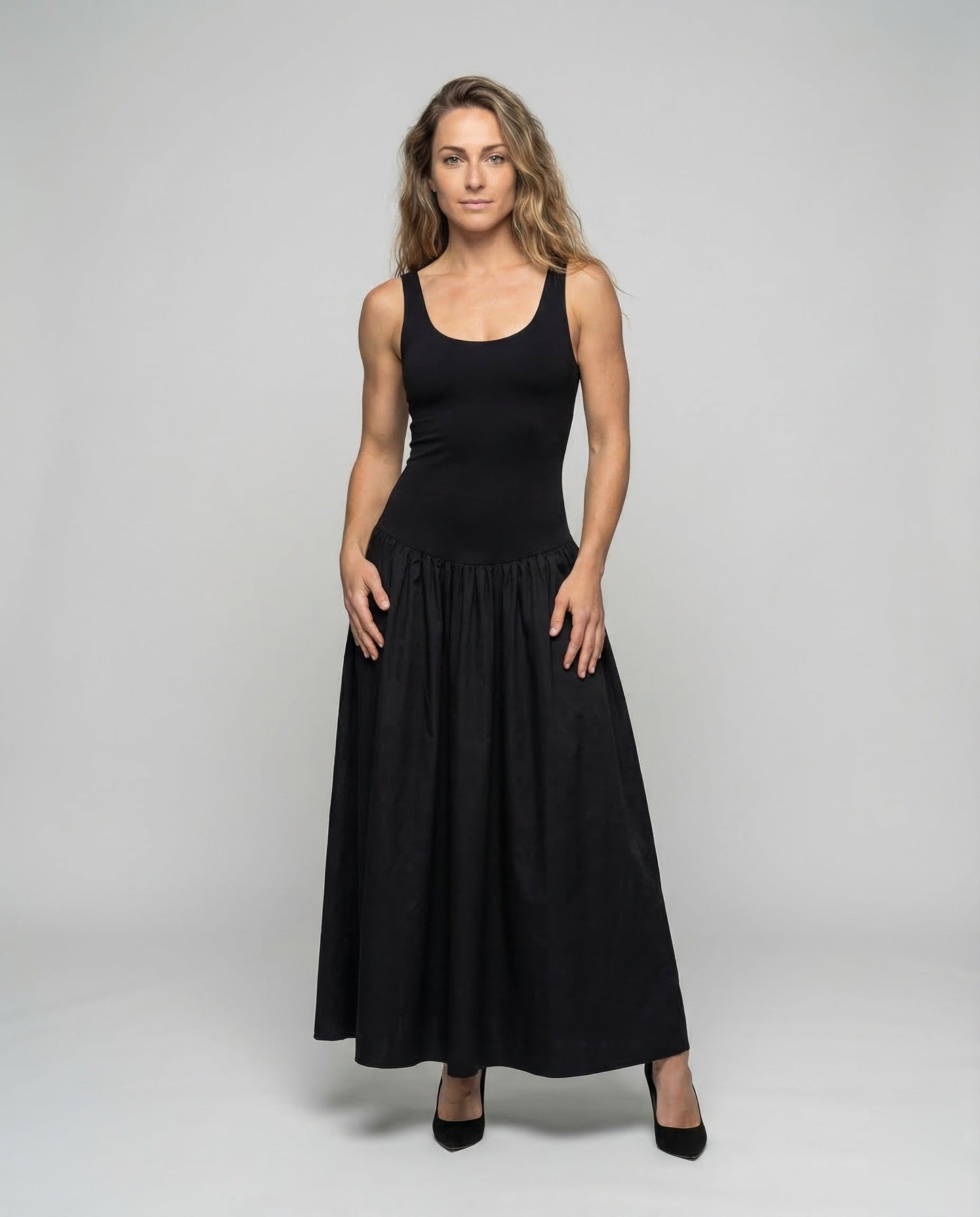 Damen Maxikleid mit Ripp-Oberteil - Norvielle