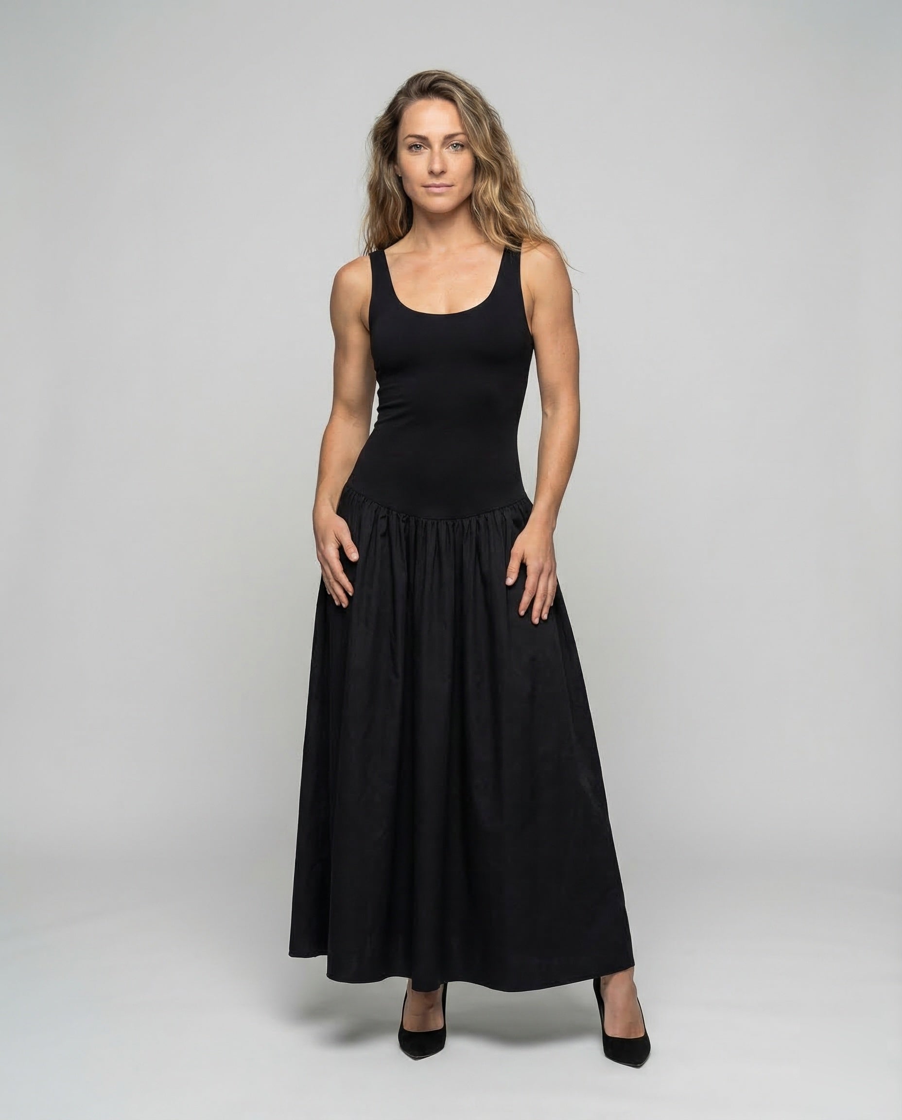 Damen Maxikleid mit Ripp-Oberteil - Norvielle