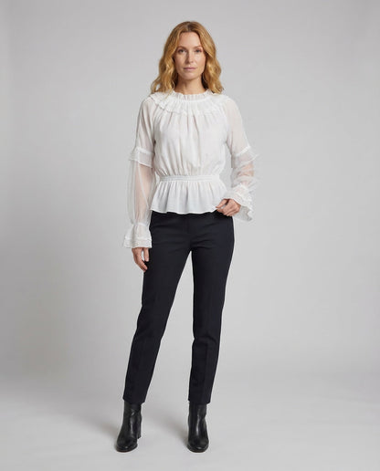 Damen Chiffon Bluse mit Spitze Carmen - Norvielle