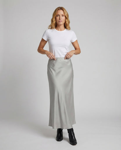 Damen Maxirock Satin Hüftlinie - Norvielle