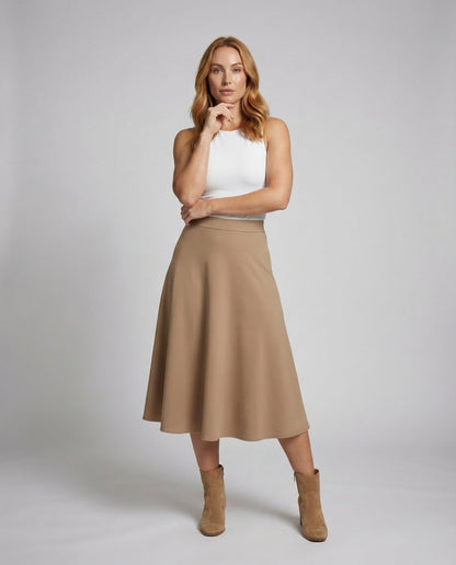 Damen Midirock aus Ponte Stoff Schwarz - Norvielle