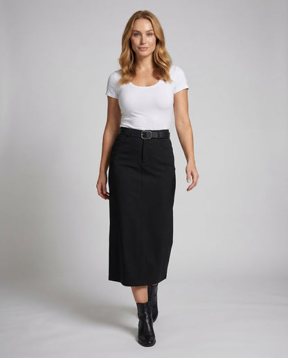 Damen Maxirock Bleistiftform Schwarz - Norvielle