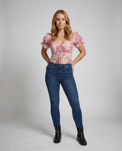 Damen mit Puffärmeln Corsage - Norvielle