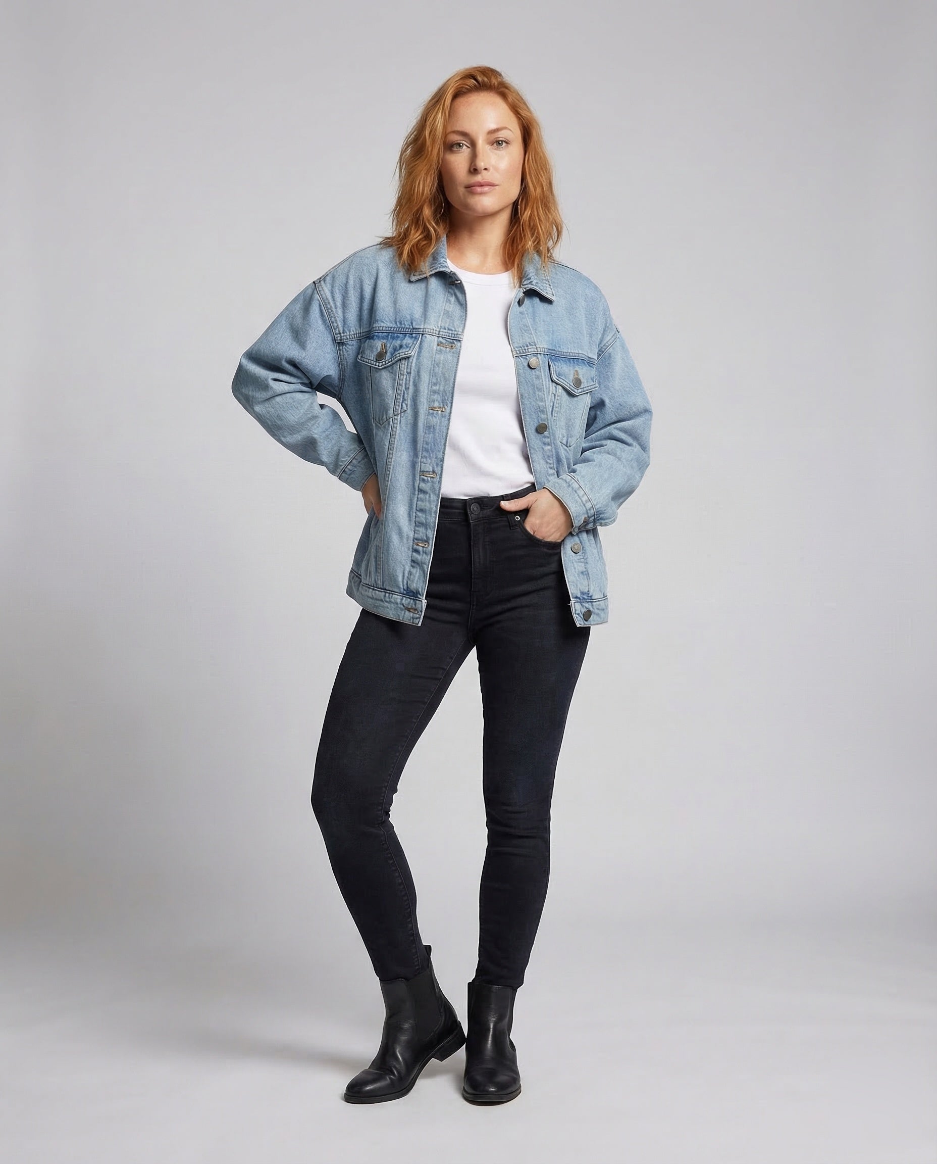 Damen Oversize Jeansjacke - Norvielle