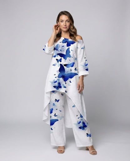 Damen Leinen-Culotte-Set - Norvielle