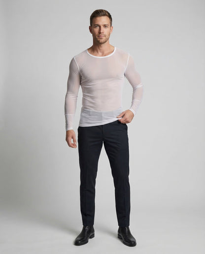 Herren Langarm Netzshirt - Norvielle